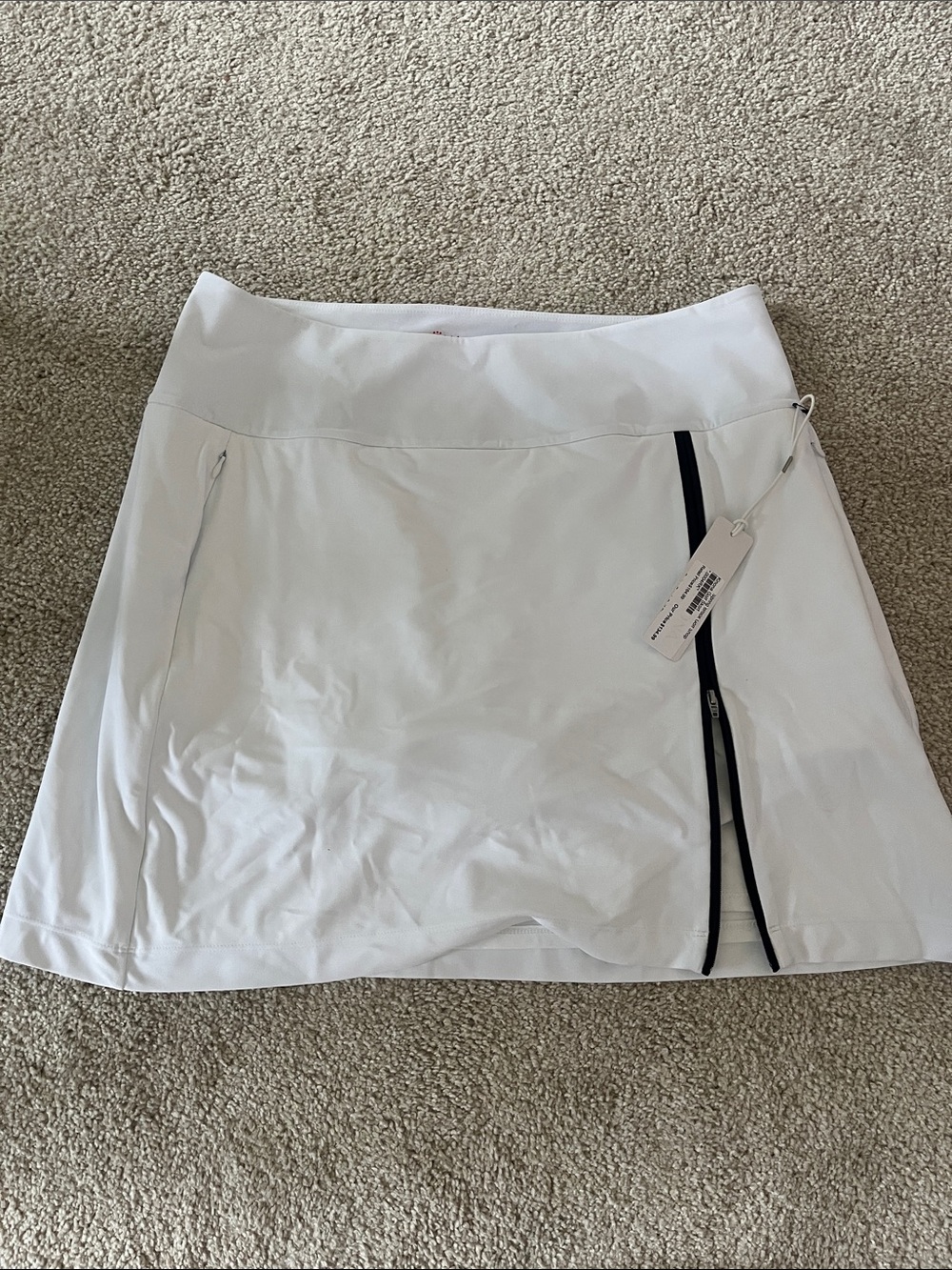 Kinona White Athletic Skort with Black Trim Detail